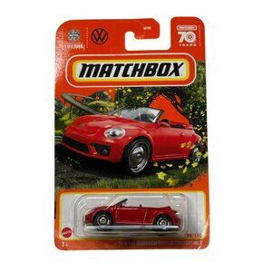 Matchbox 2019 VW Beetle Convertible Red Diecast New on Card